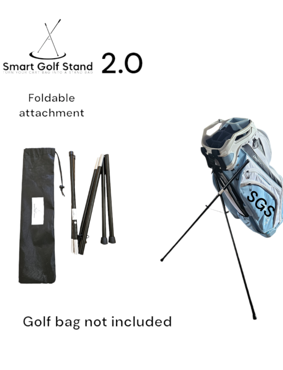 SMART GOLF STAND 2.0: Turn your Cart bag into a Stand Bag!